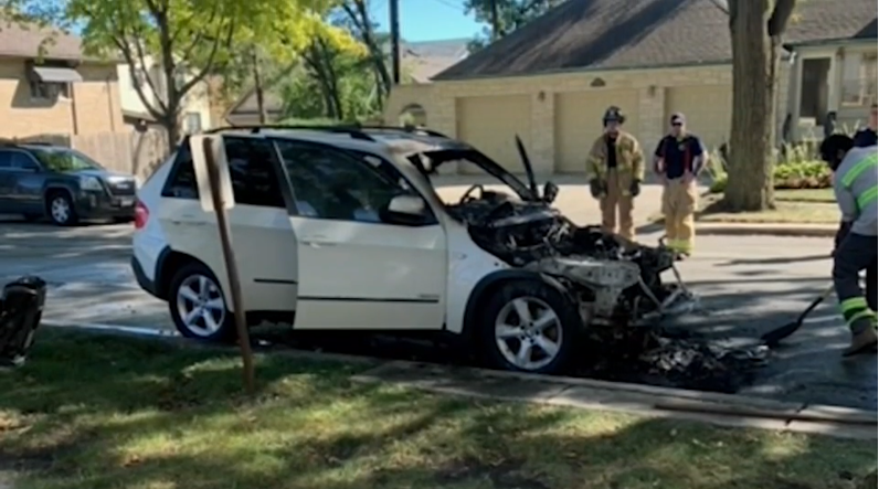 BMW X5 fire aftermath ABC 7 Chicago BMW X5 fire aftermath ABC 7 Chicago