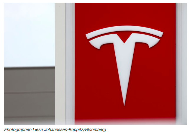 Tesla Logo background Bloomberg LJK Tesla Logo background Bloomberg LJK